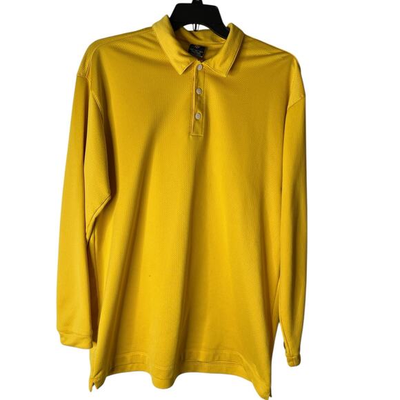 Nike Golf Sphere Dry Men's Long Sleeve Polo in Yellow Size XL - Picture 1 of 8